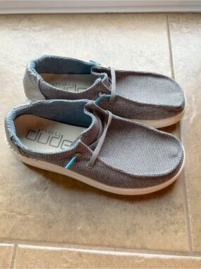 Hey Dude Gray Canvas Slip-On Loafers • Size 7